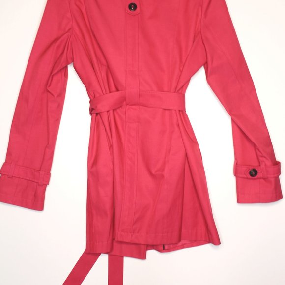 DKNY Pink BUTTON UP BELTED Trench Coat - Picture 4 of 6